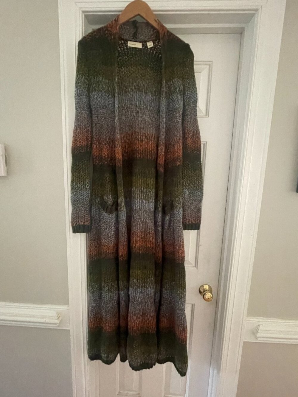 Anthropologie Sleeping on Snow Ombré Duster Cardigan Size Small